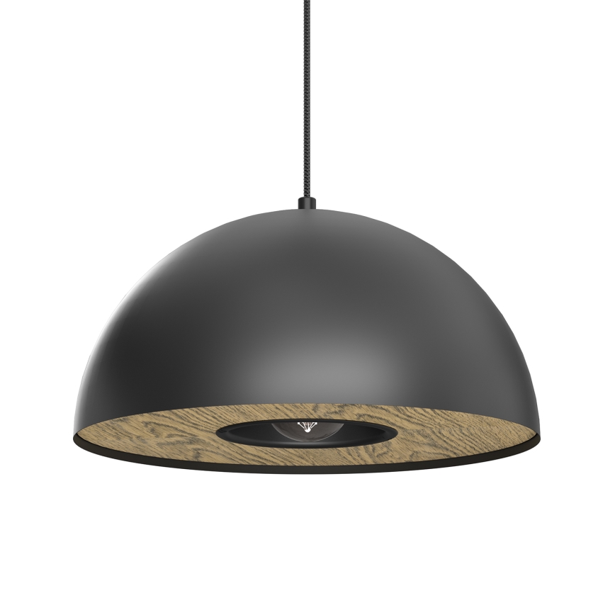 Lestenec na vrvici ELGUND 1xE27/15W/230V pr. 35 cm črna