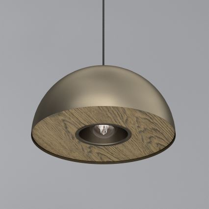 Lestenec na vrvici ELGUND 1xE27/15W/230V pr. 35 cm medenina