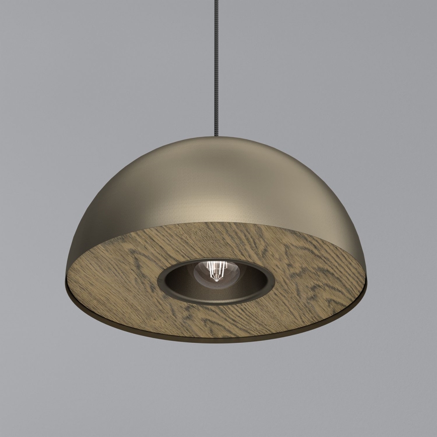 Lestenec na vrvici ELGUND 1xE27/15W/230V pr. 35 cm medenina