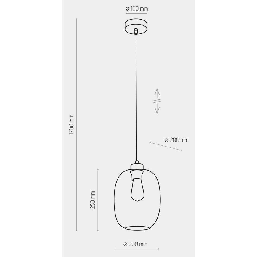 Lestenec na vrvici ELIO 1xE27/15W/230V moder