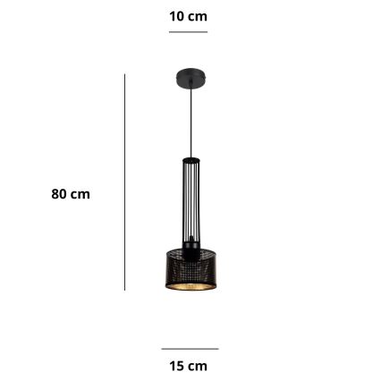 Lestenec na vrvici ELIS 1xE27/60W/230V premer 15 cm