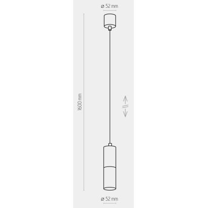 Lestenec na vrvici ELIT 1xGU10/10W/230V črn