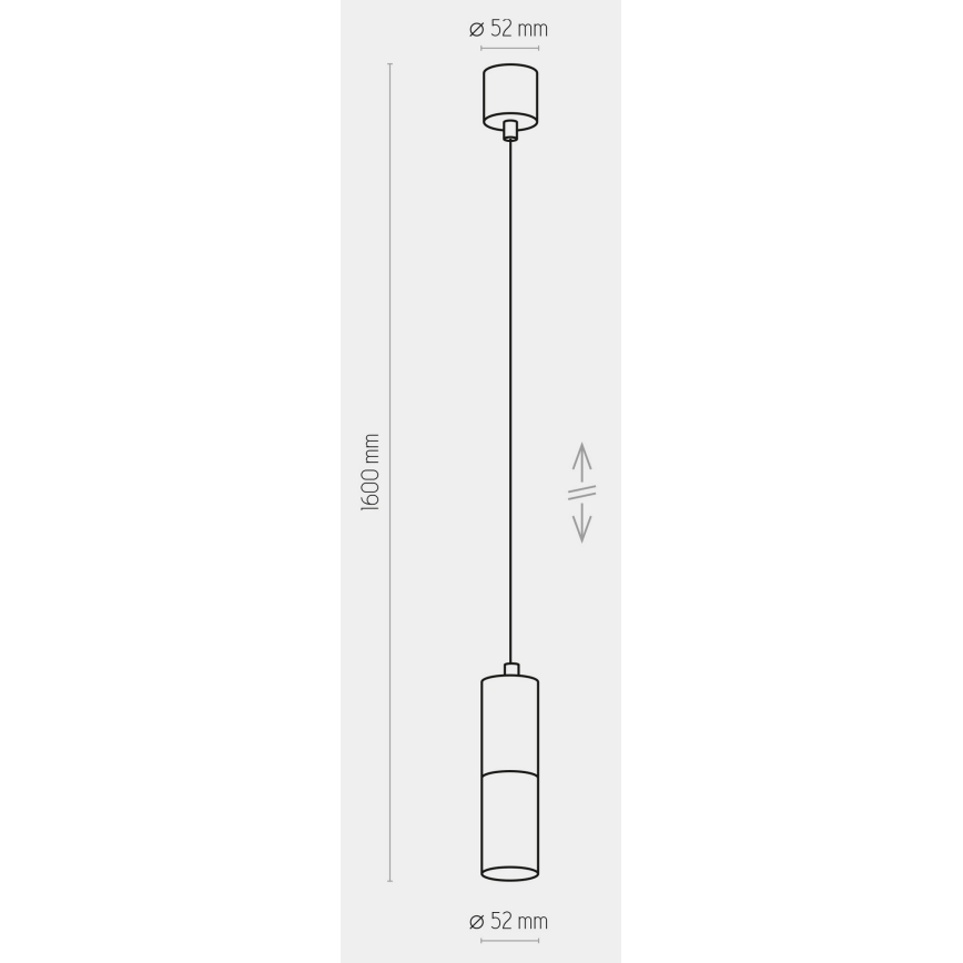 Lestenec na vrvici ELIT 1xGU10/10W/230V črn