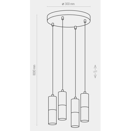 Lestenec na vrvici ELIT 4xGU10/10W/230V bel