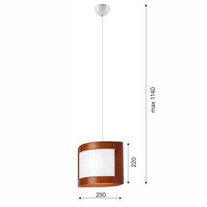 Lestenec na vrvici ELODIE 1xE27/60W/230V hrast