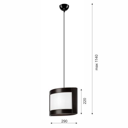 Lestenec na vrvici ELODIE 1xE27/60W/230V hrast