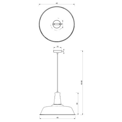 Lestenec na vrvici ENZO 1xE27/60W/230V bela/roza