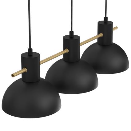 Lestenec na vrvici ESTATE MINI 3xE27/15W/230V črna