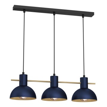 Lestenec na vrvici ESTATE MINI 3xE27/15W/230V modra