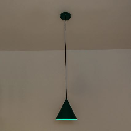 Lestenec na vrvici ETNA 1xE27/15W/230V pr. 18,5 cm zelen