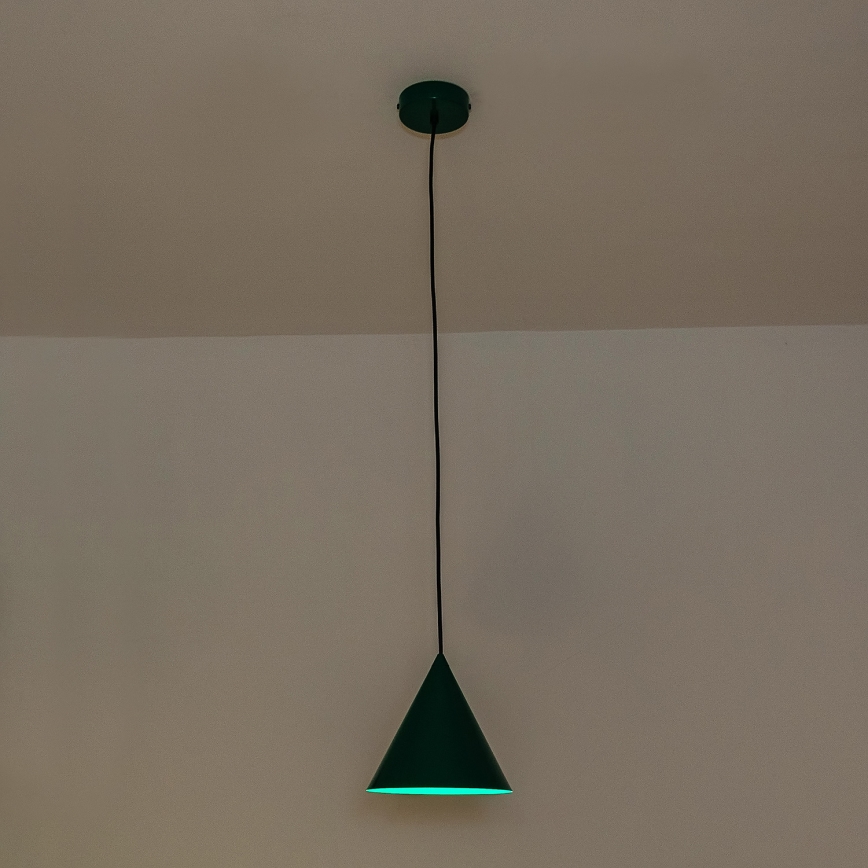 Lestenec na vrvici ETNA 1xE27/15W/230V pr. 18,5 cm zelen