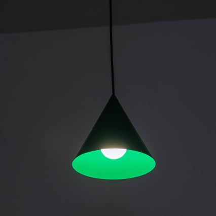 Lestenec na vrvici ETNA 1xE27/15W/230V pr. 18,5 cm zelen