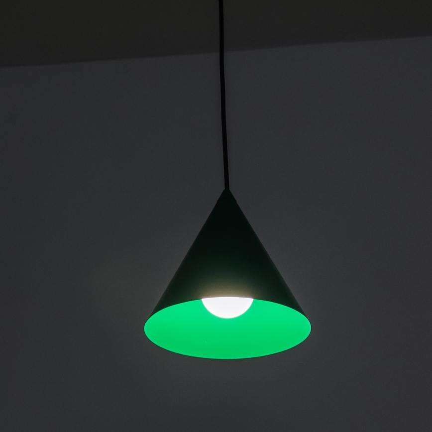 Lestenec na vrvici ETNA 1xE27/15W/230V pr. 18,5 cm zelen