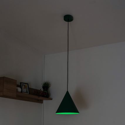 Lestenec na vrvici ETNA 1xE27/15W/230V, premer 25 cm, zelen