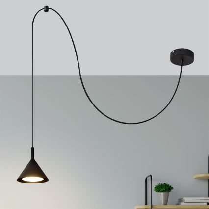 Lestenec na vrvici ETNA LONG 1xGX53/15W/230V črna