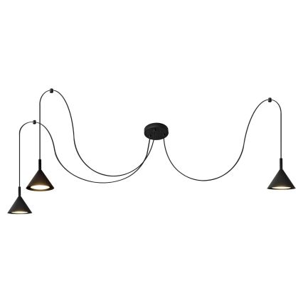 Lestenec na vrvici ETNA LONG 3xGX53/10W/230V spider črna