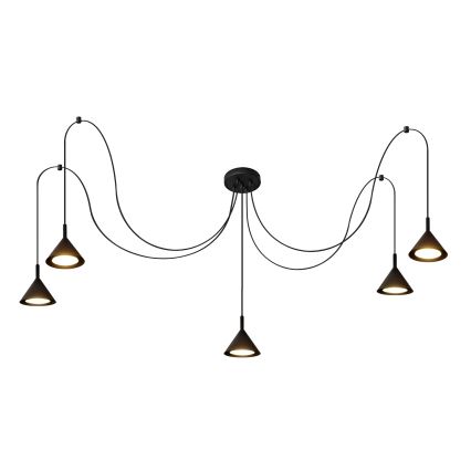 Lestenec na vrvici ETNA LONG 5xGX53/15W/230V spider črna