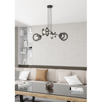 Lestenec na vrvici EUFORIA 4xE27/15W/230V črna