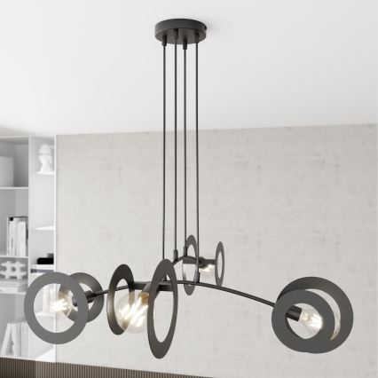 Lestenec na vrvici EUFORIA 4xE27/15W/230V črna