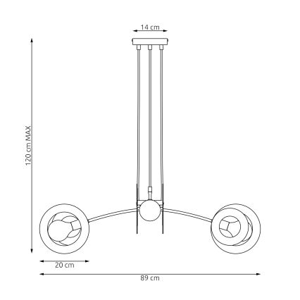 Lestenec na vrvici EUFORIA 4xE27/15W/230V črna