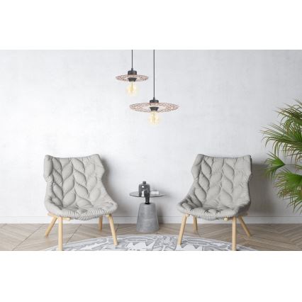 Lestenec na vrvici FALCO 1xE27/60W/230V pr. 20 cm bež
