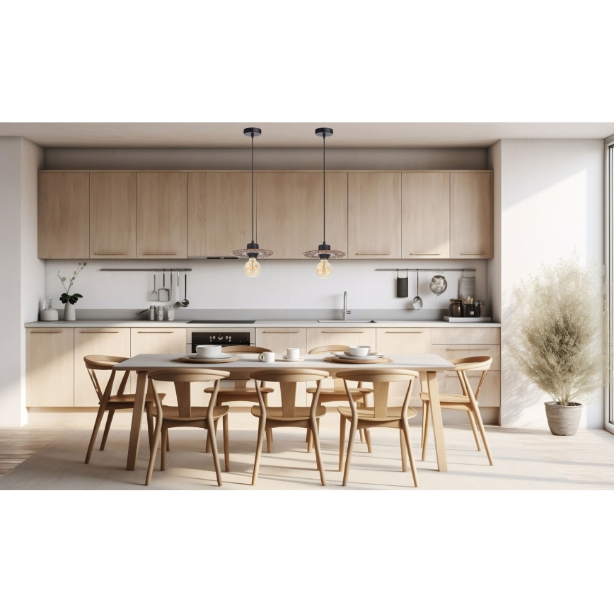 Lestenec na vrvici FALCO 1xE27/60W/230V pr. 20 cm bež
