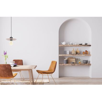 Lestenec na vrvici FALCO 1xE27/60W/230V pr. 20 cm bež