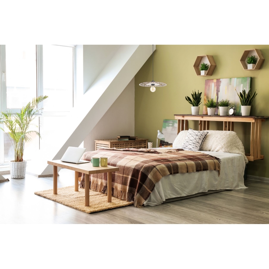 Lestenec na vrvici FALCO 1xE27/60W/230V pr. 30 cm bež