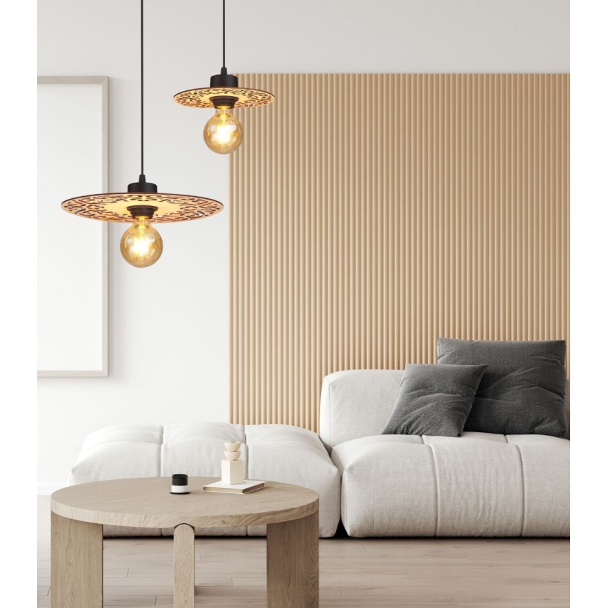 Lestenec na vrvici FALCO 1xE27/60W/230V pr. 30 cm bež