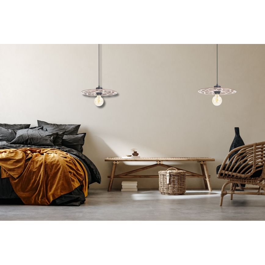 Lestenec na vrvici FALCO 1xE27/60W/230V pr. 30 cm bež
