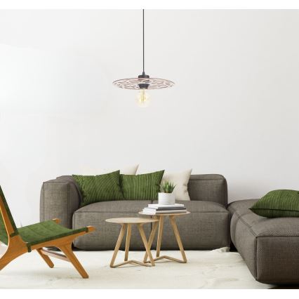 Lestenec na vrvici FALCO 1xE27/60W/230V pr. 30 cm bež