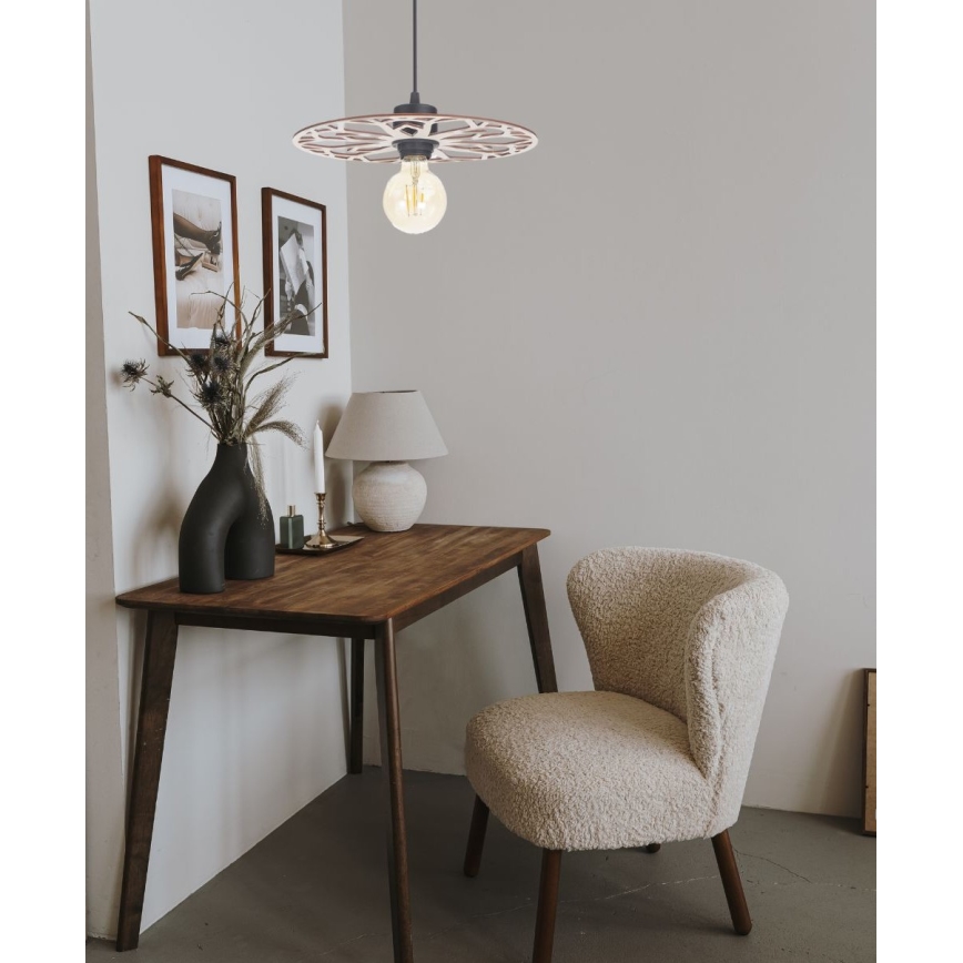 Lestenec na vrvici FALCO 1xE27/60W/230V pr. 30 cm bež