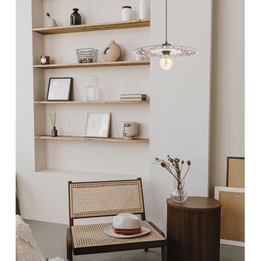 Lestenec na vrvici FALCO 1xE27/60W/230V pr. 40 cm bež