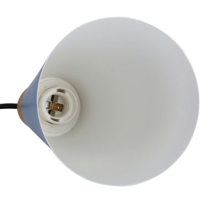 Lestenec na vrvici FARO 1xE27/40W/230V modra/bukev