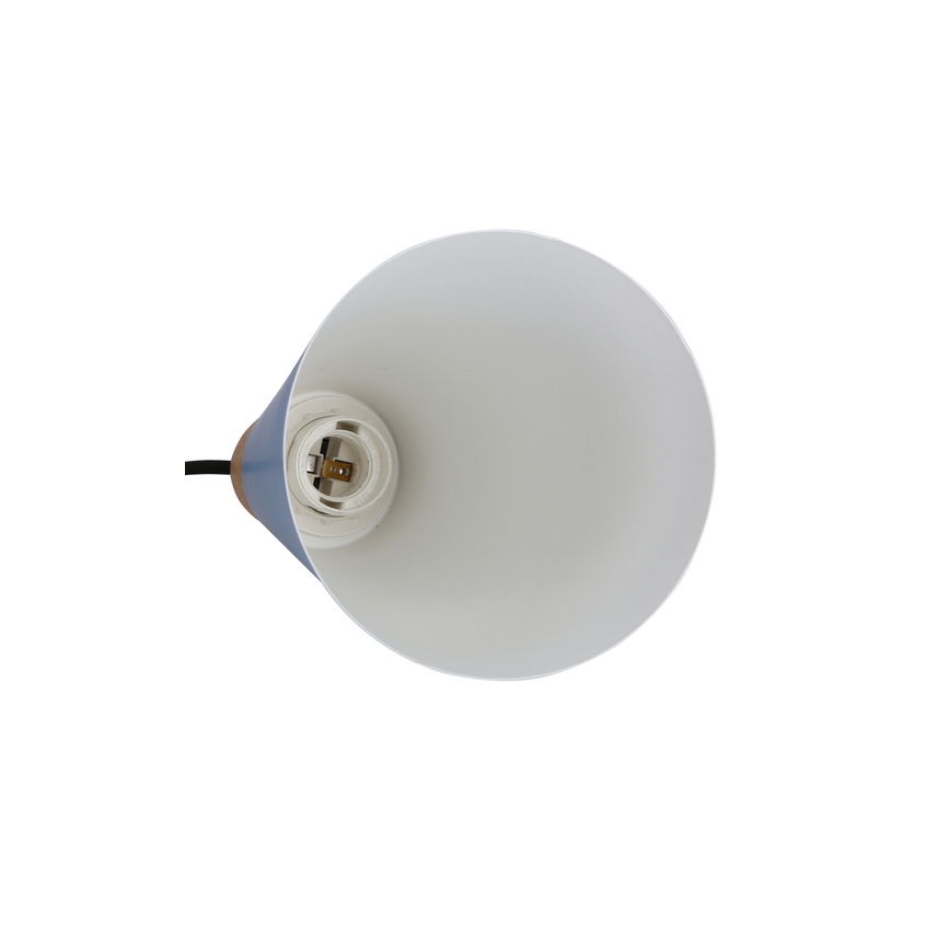 Lestenec na vrvici FARO 1xE27/40W/230V modra/bukev