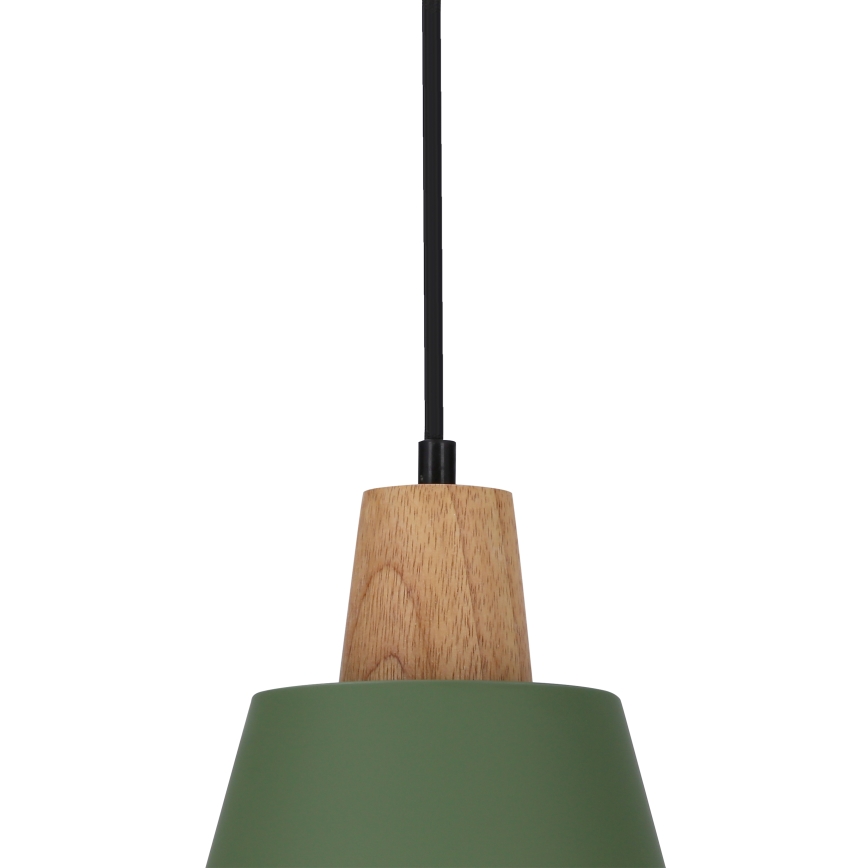 Lestenec na vrvici FARO 1xE27/40W/230V zelena/bukev