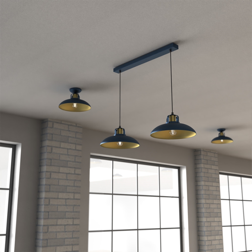 Lestenec na vrvici FELIX 2xE27/60W/230V moder