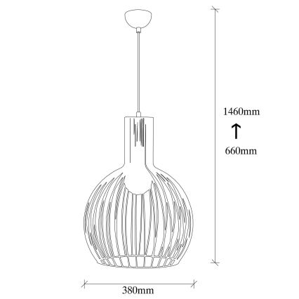 Lestenec na vrvici FELLINI 1xE27/100W/230V