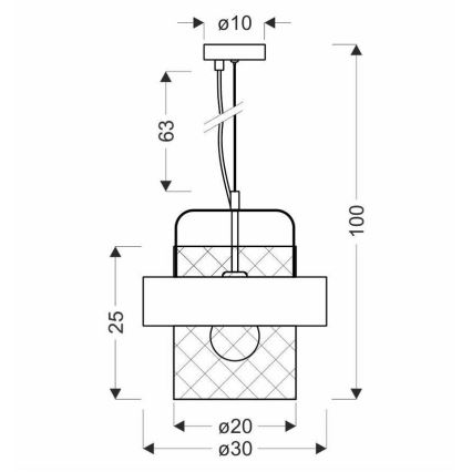 Lestenec na vrvici FIBA 1xE27/60W/230V Rosegold/črna