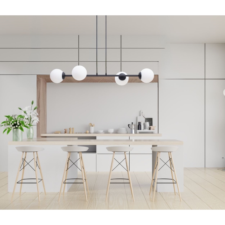 Lestenec na vrvici FIRA 4xE27/60W/230V črna