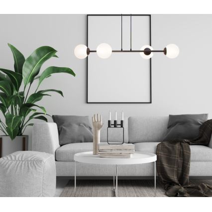Lestenec na vrvici FIRA 4xE27/60W/230V črna