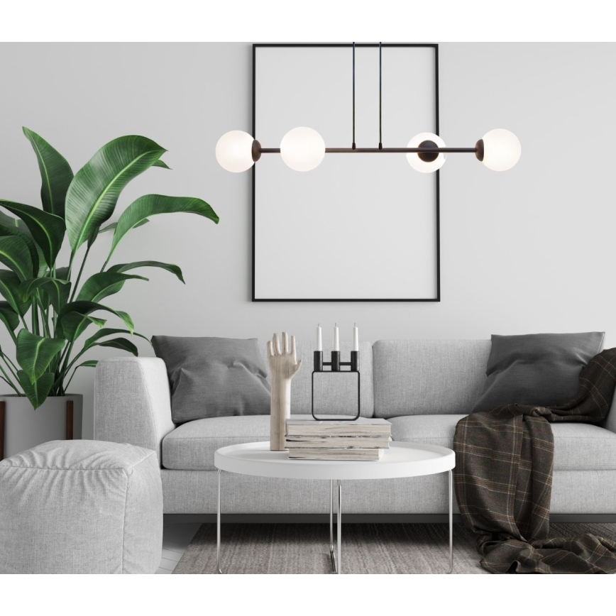 Lestenec na vrvici FIRA 4xE27/60W/230V črna
