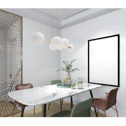 Lestenec na vrvici FIRA 5xE27/60W/230V zlata
