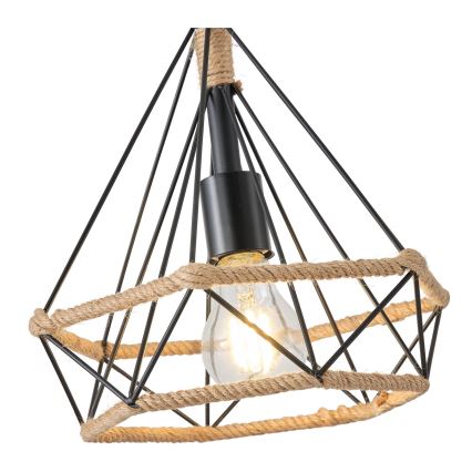 Lestenec na vrvici FLARE 1xE27/15W/230V pr. 25 cm bež