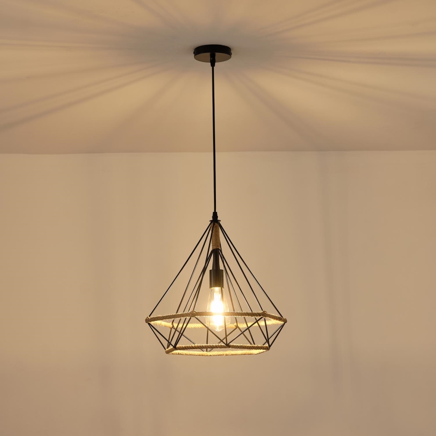 Lestenec na vrvici FLARE 1xE27/15W/230V pr. 38 cm bež