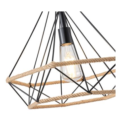 Lestenec na vrvici FLARE 1xE27/15W/230V pr. 38 cm bež