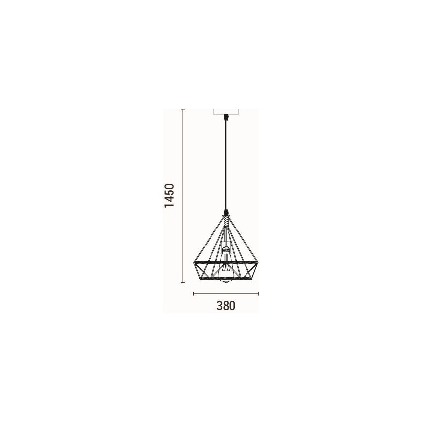 Lestenec na vrvici FLARE 1xE27/15W/230V pr. 38 cm bež