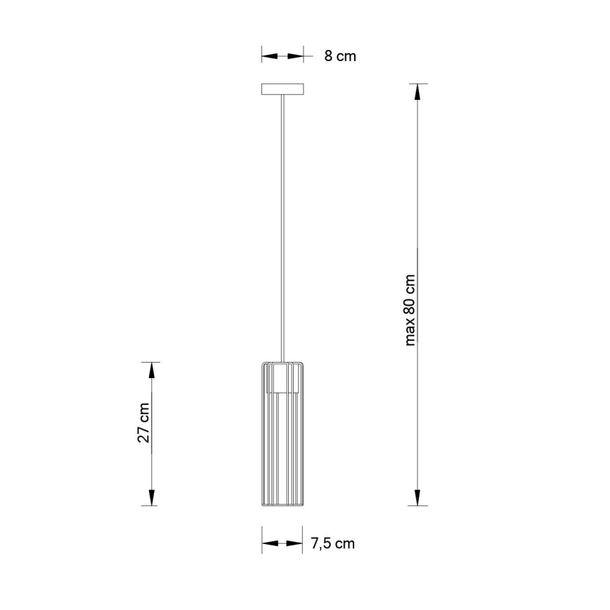 Lestenec na vrvici FOBIA 1xGU10/25W/230V črna/zlata
