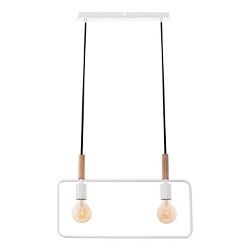 Lestenec na vrvici FRAME 2xE27/60W/230V bela