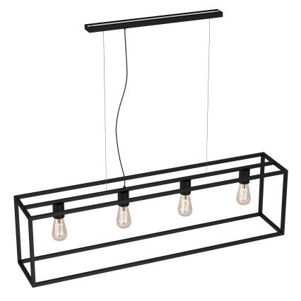 Lestenec na vrvici FRAME 4xE27/60W/230V črna